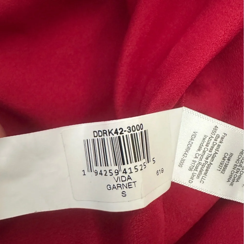 Dress The Population Vida One-Shoulder PleatedChiffon Gown,garnet,szS(4),new$349 - Picture 11 of 11